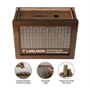 *WOODEN MONEY BANK